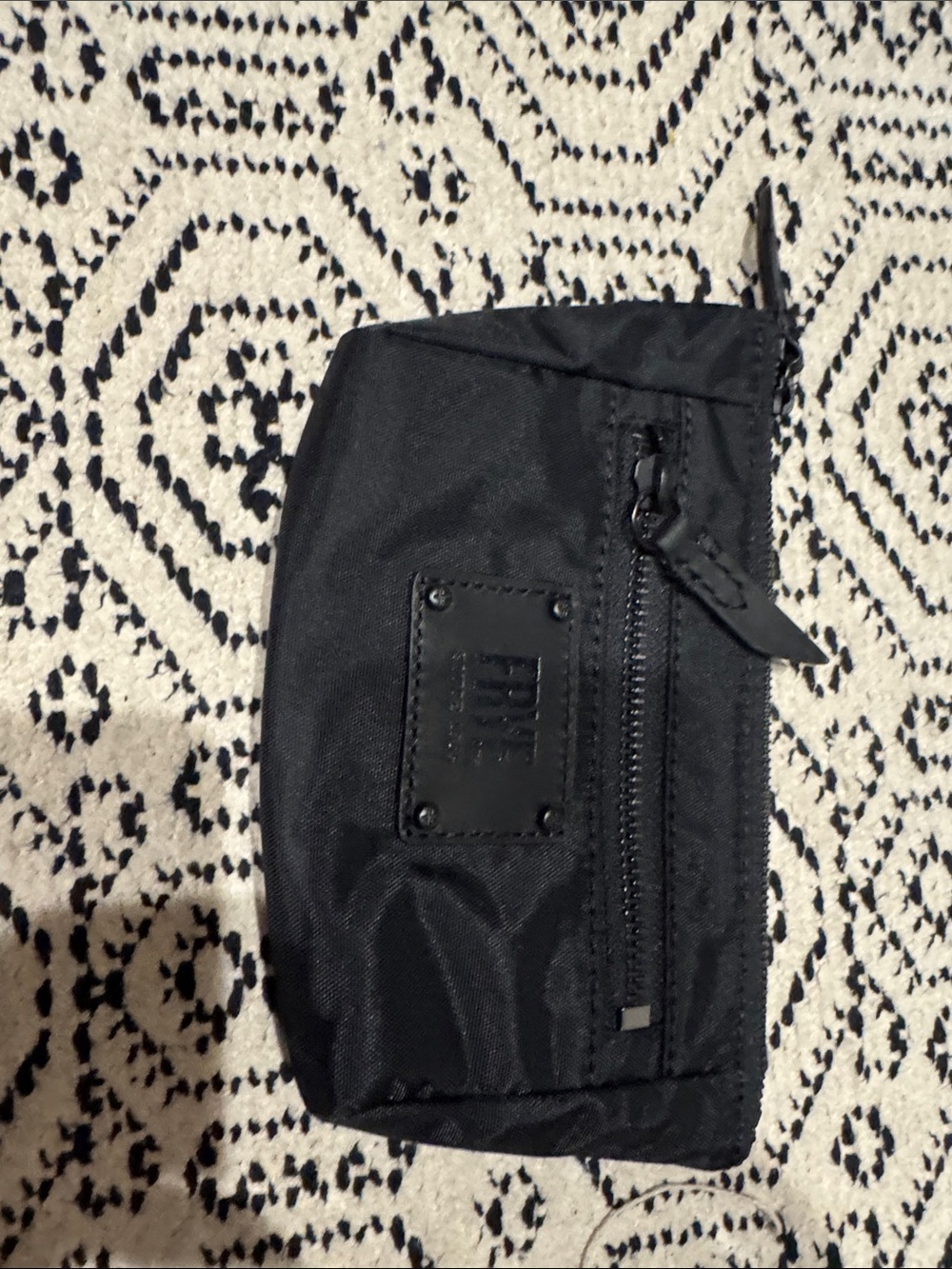 Frye Black Nylon Zip Pouch